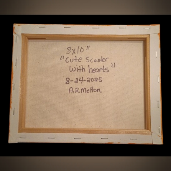 Scooter Art Acrylic Painting On Canvas Home Decor Wall Decor 8x10" - Picture 4 of 4